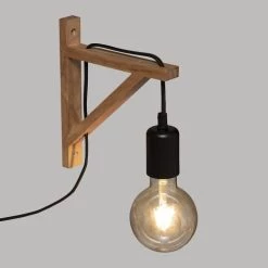 Decoratie Appliques Murales Et Spots Applique Bois Naturel H22,5cm -Luminaires Contemporain Soldes applique bois naturel h22 5cm 2