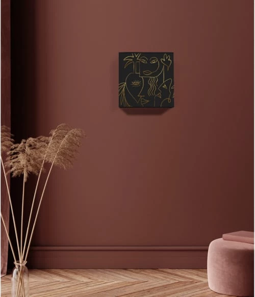 Abat-jours Appliques Murales Et Spots Applique Dorée Imprimé Noir Boho L: 25x H 24 2 Abat-jours Appliques Murales Et Spots Applique Dorée Imprimé Noir Boho L: 25x H 24 – Image 2