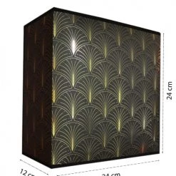 Abat-jours Appliques Murales Et Spots Applique Dorée Imprimé Noir Télio L: 25 X H 24