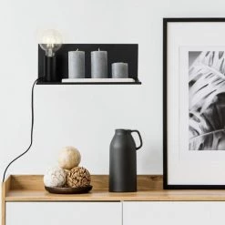 Lussiol Lighting Appliques Murales Et Spots Applique En Métal Noir H.12 Cm -Luminaires Contemporain Soldes applique en metal noir h 12 cm 3