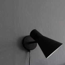 Dyberg Larsen Appliques Murales Et Spots Applique En Métal Noir Mat, H 20 Cm D 12 Cm -Luminaires Contemporain Soldes applique en metal noir mat h 20 cm d 12 cm 2