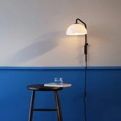 Dyberg Larsen Appliques Murales Et Spots Applique En Verre Opale Et Métal Noir, H 43 Cm D 21 Cm -Luminaires Contemporain Soldes applique en verre opale et metal noir h 43 cm d 21 cm 2