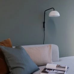 Dyberg Larsen Appliques Murales Et Spots Applique En Verre Opale Et Métal Noir, H 43 Cm D 21 Cm -Luminaires Contemporain Soldes applique en verre opale et metal noir h 43 cm d 21 cm 4