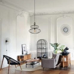 Decoratie Appliques Murales Et Spots Applique Métal Noir D45cm -Luminaires Contemporain Soldes applique metal noir d45cm 2