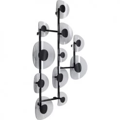 Kare Design Appliques Murales Et Spots Applique Murale 11 Abat-jours En Verre Et Acier Noir -Luminaires Contemporain Soldes applique murale 11 abat jours en verre et acier noir 3