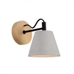 Lucide Appliques Murales Et Spots Applique Murale Bois/ciment H18cm