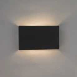 QAZQA Appliques Murales Et Spots Applique Murale En Aluminium Noir -Luminaires Contemporain Soldes applique murale en aluminium noir 3