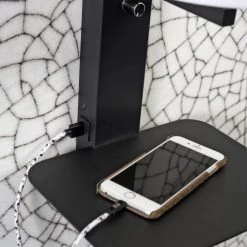 It's About Romi Appliques Murales Et Spots Applique Noire Avec Tablette Et Abat-jour H42cm -Luminaires Contemporain Soldes applique noire avec tablette et abat jour h42cm 11