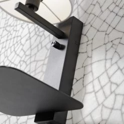 It's About Romi Appliques Murales Et Spots Applique Noire Avec Tablette Et Abat-jour H42cm -Luminaires Contemporain Soldes applique noire avec tablette et abat jour h42cm 5