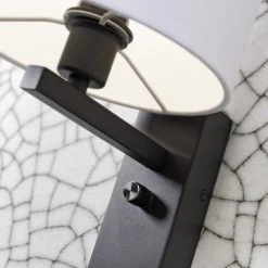 It's About Romi Appliques Murales Et Spots Applique Noire Avec Tablette Et Abat-jour Noir H42cm -Luminaires Contemporain Soldes applique noire avec tablette et abat jour noir h42cm 2