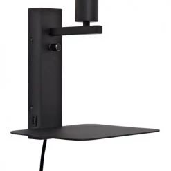 It's About Romi Appliques Murales Et Spots Applique Noire Avec Tablette H25cm