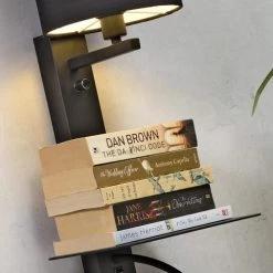 It's About Romi Appliques Murales Et Spots Applique Noire Avec Tablette Liseuse Et Abat-jour H52cm -Luminaires Contemporain Soldes applique noire avec tablette liseuse et abat jour h52cm 2