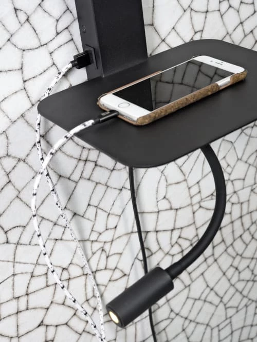 It's About Romi Appliques Murales Et Spots Applique Noire Avec Tablette Liseuse Et Abat-jour H52cm 3 It's About Romi Appliques Murales Et Spots Applique Noire Avec Tablette Liseuse Et Abat-jour H52cm – Image 3