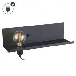 Markslöjd Appliques Murales Et Spots Applique Tablette Avec Port USB En Métal Noir L50cm