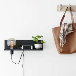 Markslöjd Appliques Murales Et Spots Applique Tablette Avec Port USB En Métal Noir L50cm -Luminaires Contemporain Soldes applique tablette avec port usb en metal noir l50cm 4