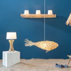 Maisons Du Monde Appliques Murales Et Spots Applique Triple En Teck Et Abat-jours Blancs -Luminaires Contemporain Soldes applique triple en teck et abat jours blancs 1000 8 17 191241 5