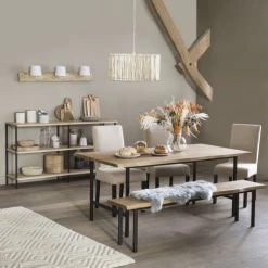 Maisons Du Monde Appliques Murales Et Spots Applique Triple En Teck Et Abat-jours Blancs -Luminaires Contemporain Soldes applique triple en teck et abat jours blancs 1000 8 17 191241 6