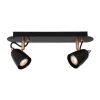 Lucide Appliques Murales Et Spots Barre 2 Spots Orientables Métal Noir Cuivre L35cm