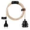 Hoopzi Suspensions Fil électrique En Tissu Luminaire Beige 4,5m
