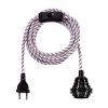 Hoopzi Suspensions Fil électrique En Tissu Luminaire Bleu Blanc Rouge 4,5m