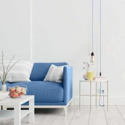 Hoopzi Suspensions Fil électrique En Tissu Luminaire Bleu Ciel 4,5m -Luminaires Contemporain Soldes fil electrique en tissu luminaire bleu ciel 4 5m 2