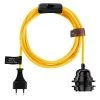Hoopzi Suspensions Fil électrique En Tissu Luminaire Jaune 4,5m