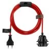 Hoopzi Suspensions Fil électrique En Tissu Luminaire Rouge 4,5m