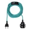 Hoopzi Suspensions Fil électrique En Tissu Luminaire Turquoise 4,5m