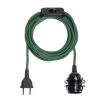Hoopzi Suspensions Fil électrique En Tissu Luminaire Vert 4,5m