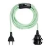 Hoopzi Suspensions Fil électrique En Tissu Luminaire Vert Menthe 4,5m