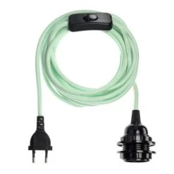 Hoopzi Suspensions Fil électrique En Tissu Luminaire Coton Blanc 4,5m -Luminaires Contemporain Soldes fil electrique en tissu luminaire vert menthe 4 5m 6
