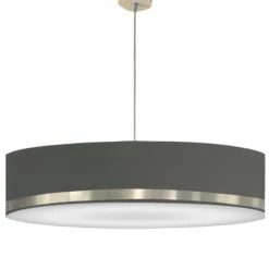 Abat-jours Suspensions Grande Suspension Jonc Gris Et Aluminium T 80 X H 28