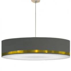 Abat-jours Suspensions Grande Suspension Jonc Gris Et Or T 80 X H 28