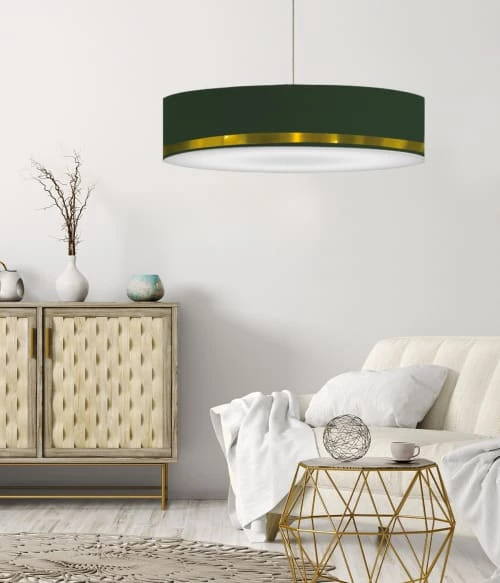 Abat-jours Suspensions Grande Suspension Jonc Vert Et Or T 80 X H 28 2 Abat-jours Suspensions Grande Suspension Jonc Vert Et Or T 80 X H 28 – Image 2