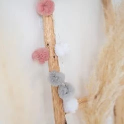 Maisons Du Monde Guirlandes Et Décorations Lumineuses Guirlande Lumineuse Pompons Jaune, Gris Et Blanc 10LEDS L90 - Lot De 2