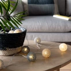 Maisons Du Monde Guirlandes Et Décorations Lumineuses Guirlande Lumineuse Tricolore 20 LED L360 -Luminaires Contemporain Soldes guirlande lumineuse tricolore 20 led l360 1000 11 35 227913 4