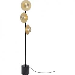Kare Design Lampadaires Lampadaire 3 Disques En Acier Doré Et Marbre H160 -Luminaires Contemporain Soldes lampadaire 3 disques en acier dore et marbre h160 3