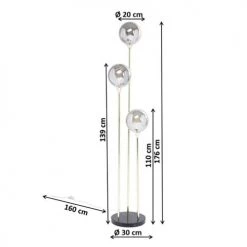 Kare Design Lampadaires Lampadaire 3 Globes En Verre, Acier Doré Et Marbre H176 -Luminaires Contemporain Soldes lampadaire 3 globes en verre acier dore et marbre h176 3