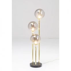 Kare Design Lampadaires Lampadaire 3 Globes En Verre, Acier Doré Et Marbre H83 -Luminaires Contemporain Soldes lampadaire 3 globes en verre acier dore et marbre h83 3