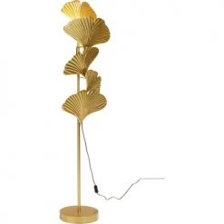 Kare Design Lampadaires Lampadaire 5 Feuilles De Ginkgo En Acier Doré H160 -Luminaires Contemporain Soldes lampadaire 5 feuilles de ginkgo en acier dore h160 3