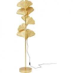 Kare Design Lampadaires Lampadaire 5 Feuilles De Ginkgo En Acier Doré H160 -Luminaires Contemporain Soldes lampadaire 5 feuilles de ginkgo en acier dore h160 4