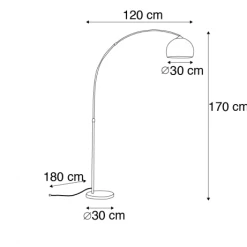 QAZQA Lampadaires Lampadaire à Arc En Acier Cuivre -Luminaires Contemporain Soldes lampadaire a arc en acier cuivre 1