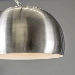 QAZQA Lampadaires Lampadaire à Arc En Acier Inoxydable Acier -Luminaires Contemporain Soldes lampadaire a arc en acier inoxydable acier 5
