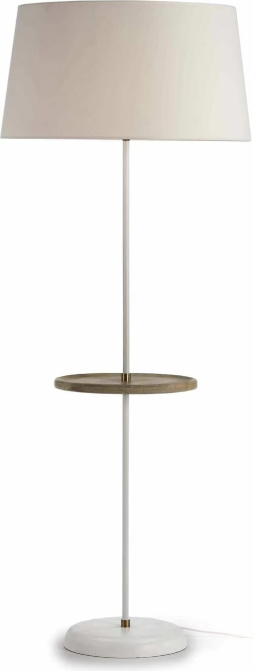 Thai Natura Lampadaires Lampadaire Blanc Avec Tablette En Bois 1 Thai Natura Lampadaires Lampadaire Blanc Avec Tablette En Bois