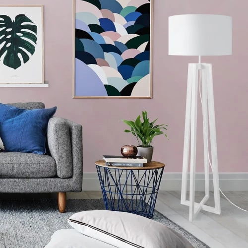 Tosel Lampadaires Lampadaire Bois Blanc 2 Tosel Lampadaires Lampadaire Bois Blanc – Image 2