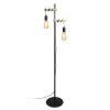 Tosel Lampadaires Lampadaire Bois Naturel Et Noir