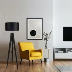 Tosel Lampadaires Lampadaire Bois Noir 9 Tosel Lampadaires Lampadaire Bois Noir -Luminaires Contemporain Soldes lampadaire bois noir 6