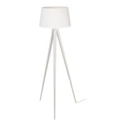 Lampea Lampadaires Lampadaire Design En Métal Blanc 150 Cm -Luminaires Contemporain Soldes lampadaire design en metal blanc 150 cm 2
