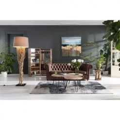 Kare Design Lampadaires Lampadaire En Acacia Massif Et Abat-jour En Coton H158 -Luminaires Contemporain Soldes lampadaire en acacia massif et abat jour en coton h158 4