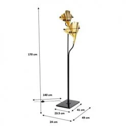 Kare Design Lampadaires Lampadaire En Acier 2 Abat-jours Feuilles Ginkgo Dorées H172 -Luminaires Contemporain Soldes lampadaire en acier 2 abat jours feuilles ginkgo dorees h172 3